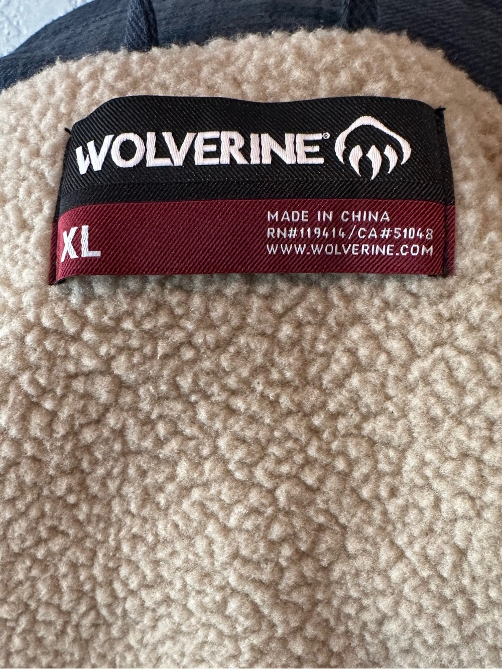 Wolverine Sherpa-Lined Jacket in Beige with Black Label